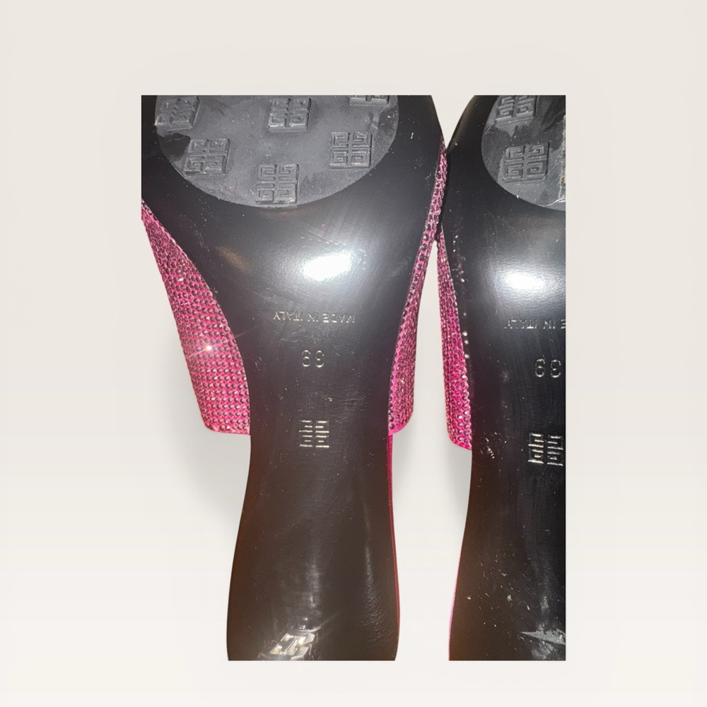 Givenchy Strass 4G Slim Cube-Heel Mule Sandals US 9 - Picture 6 of 8